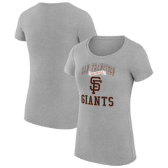 Heather Gray San Francisco Giants G-III 4Her by Carl Banks Women's Super-Slim Fit Lightweight Team Logo Graphic T-Shirt