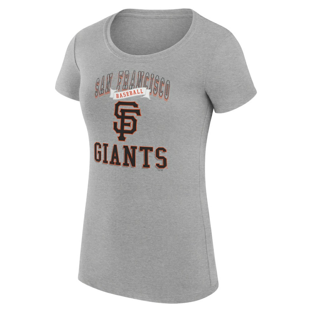 Heather Gray San Francisco Giants G-III 4Her by Carl Banks Women's Super-Slim Fit Lightweight Team Logo Graphic T-Shirt