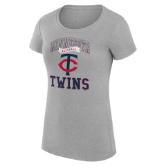 Heather Gray Minnesota Twins G-III 4Her by Carl Banks Women's Super-Slim Fit Lightweight Team Logo Graphic T-Shirt