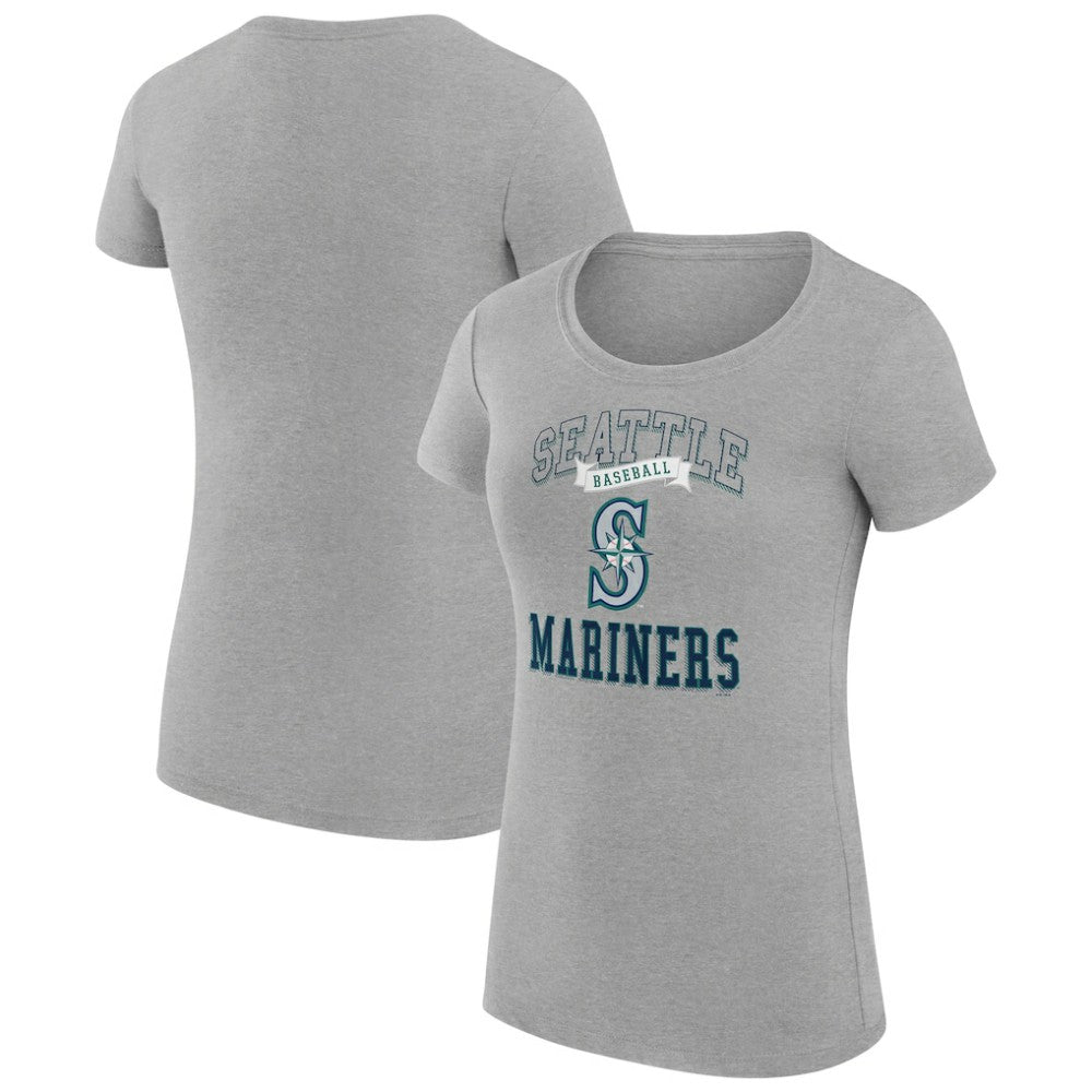 Heather Gray Seattle Mariners G-III 4Her by Carl Banks Women's Super-Slim Fit Lightweight Team Logo Graphic T-Shirt