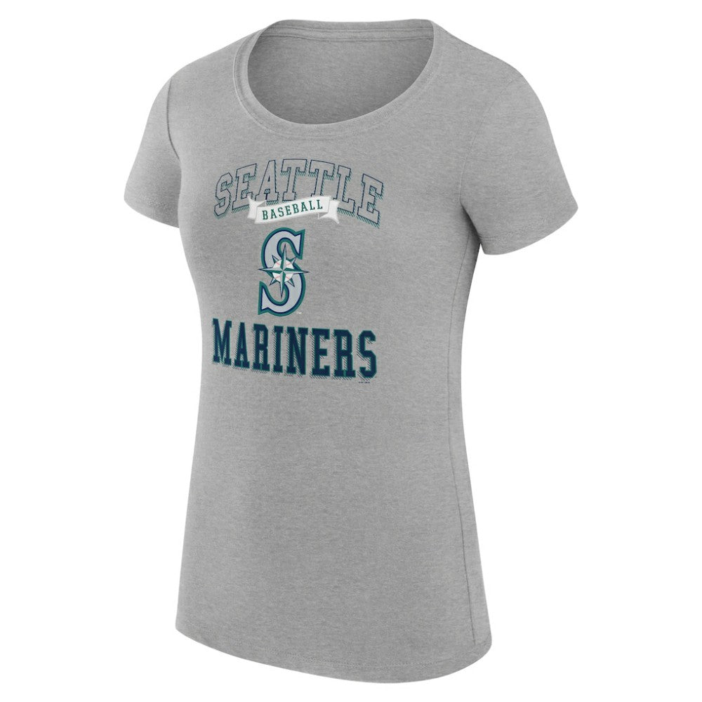 Heather Gray Seattle Mariners G-III 4Her by Carl Banks Women's Super-Slim Fit Lightweight Team Logo Graphic T-Shirt