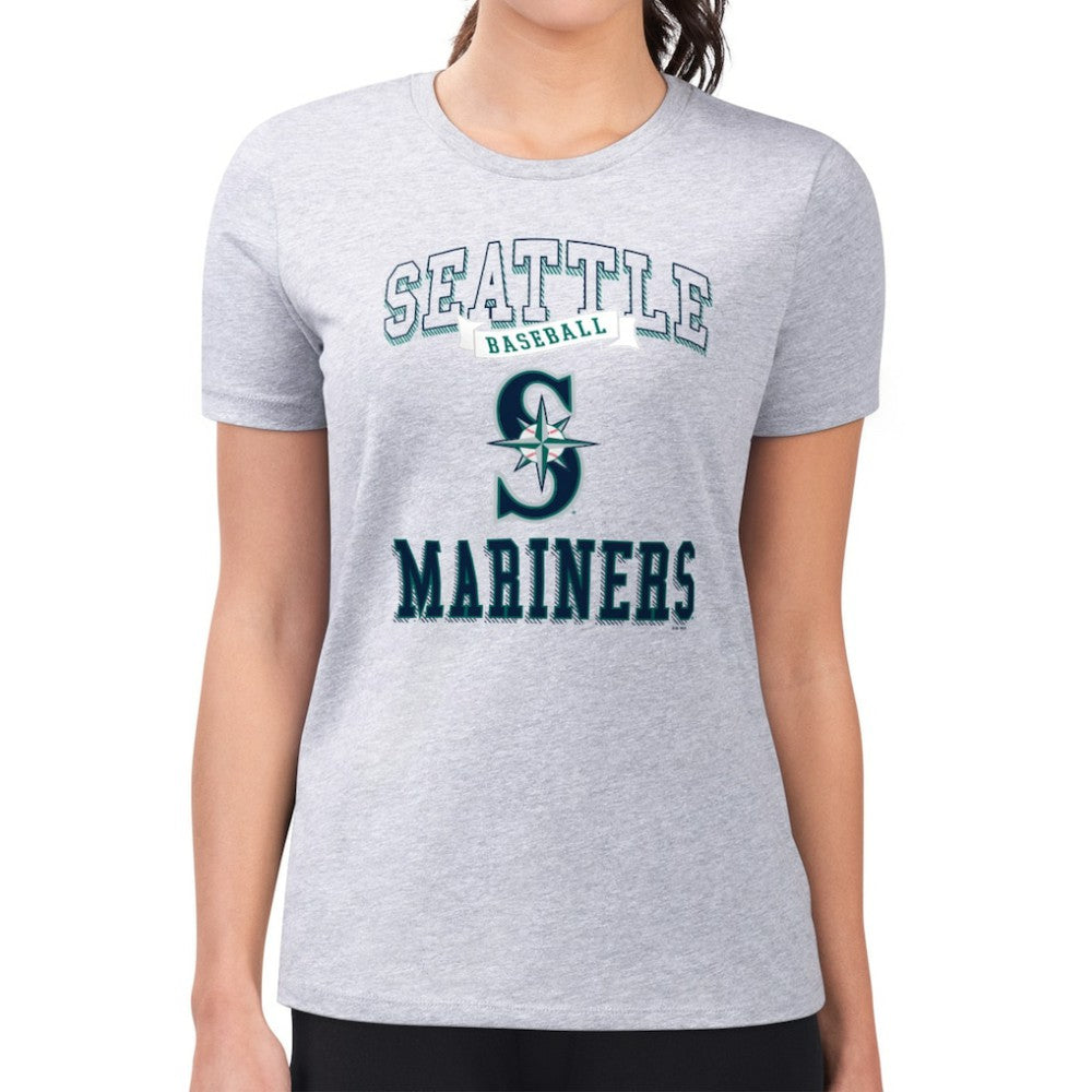Heather Gray Seattle Mariners G-III 4Her by Carl Banks Women's Super-Slim Fit Lightweight Team Logo Graphic T-Shirt