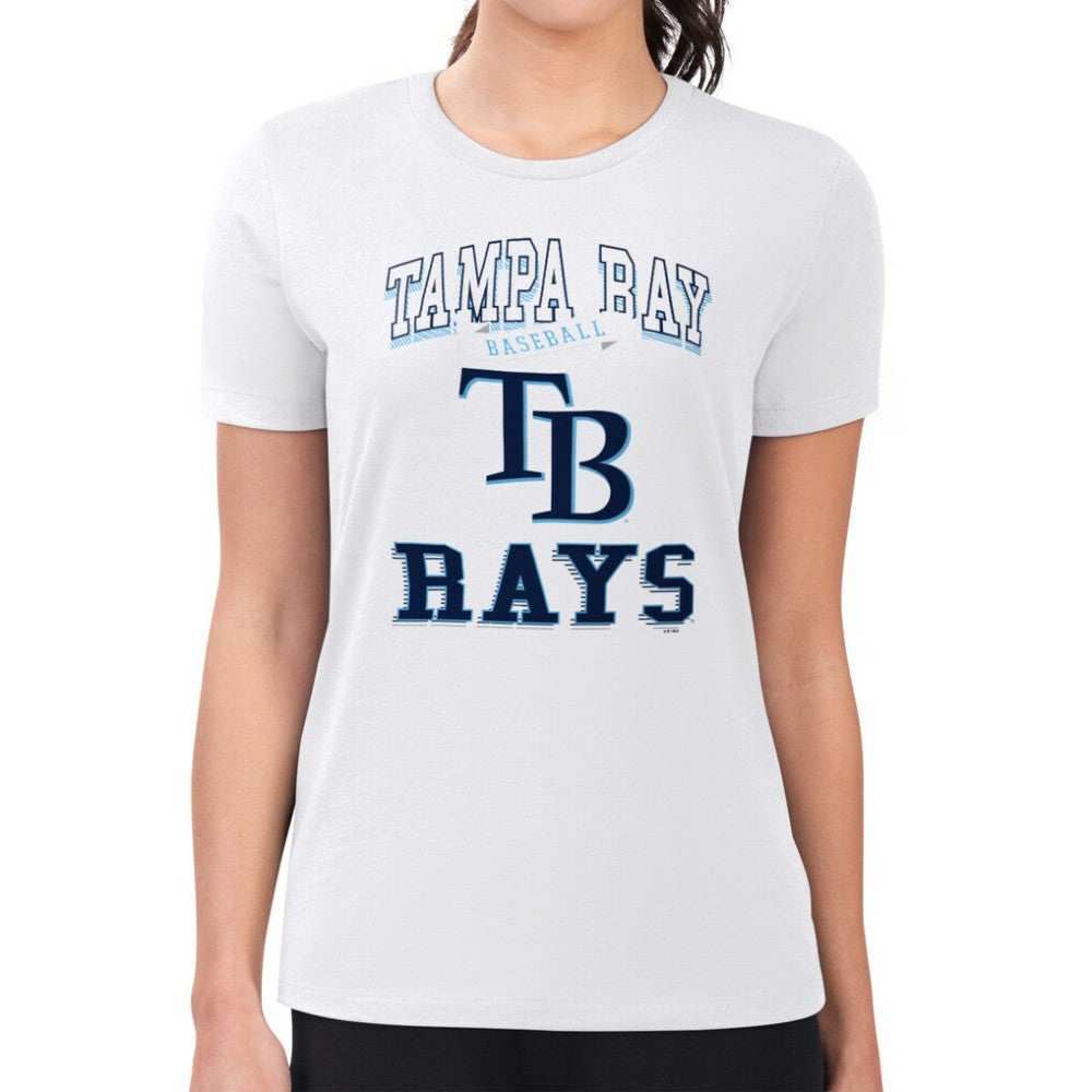 White Tampa Bay Rays G-III 4Her by Carl Banks Women's Super-Slim Fit Lightweight Team Logo Graphic T-Shirt