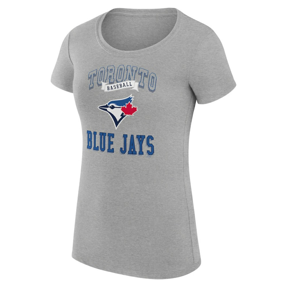 Heather Gray Toronto Blue Jays G-III 4Her by Carl Banks Women's Super-Slim Fit Lightweight Team Logo Graphic T-Shirt