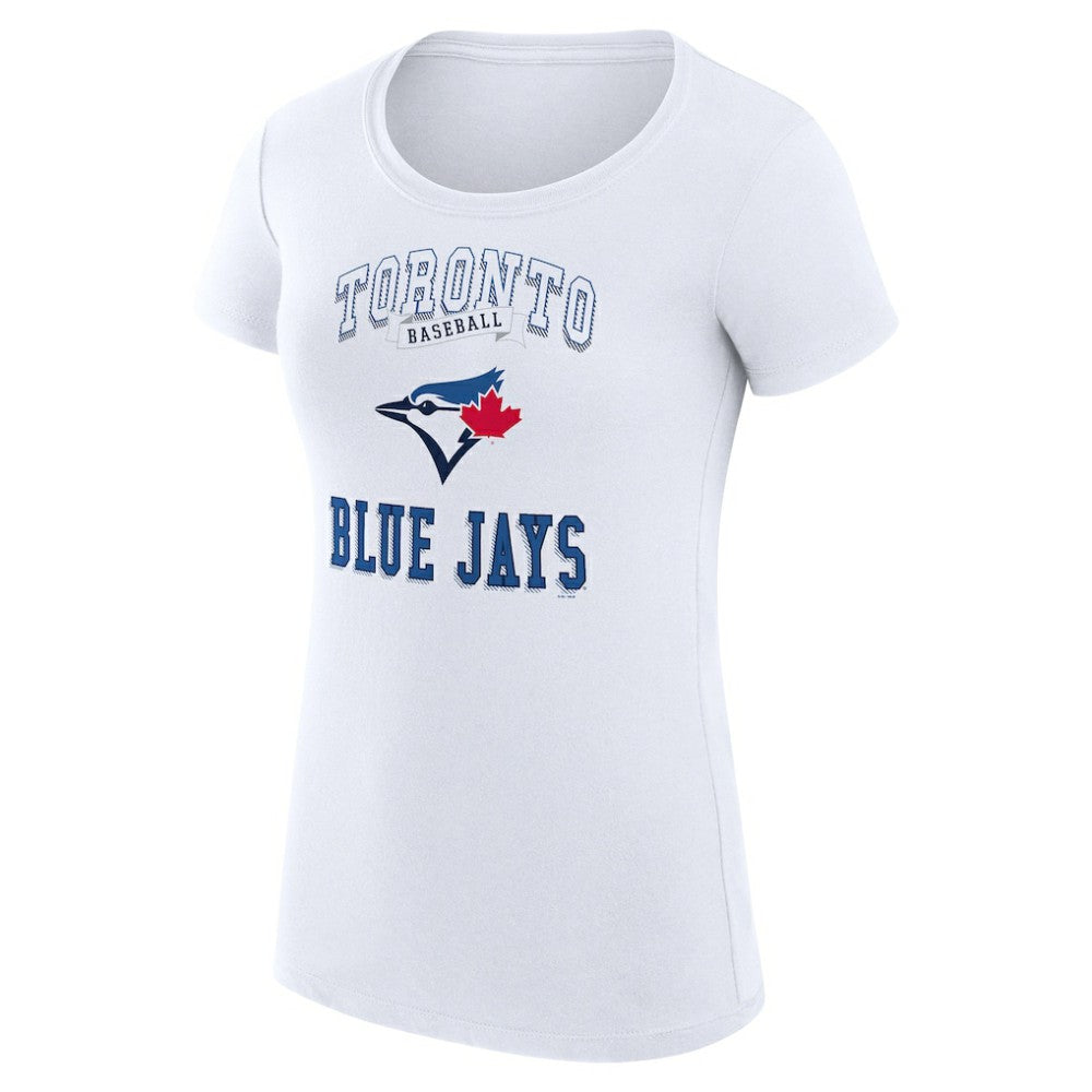 White Toronto Blue Jays G-III 4Her by Carl Banks Women's Super-Slim Fit Lightweight Team Logo Graphic T-Shirt