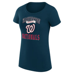 Navy Washington Nationals G-III 4Her by Carl Banks Women's Super-Slim Fit Lightweight Team Logo Graphic T-Shirt