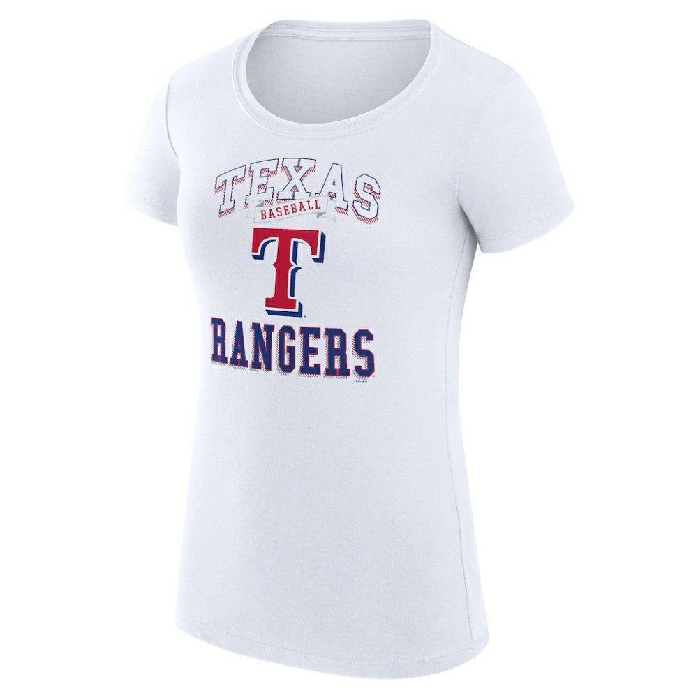 White Texas Rangers G-III 4Her by Carl Banks Women's Super-Slim Fit Lightweight Team Logo Graphic T-Shirt