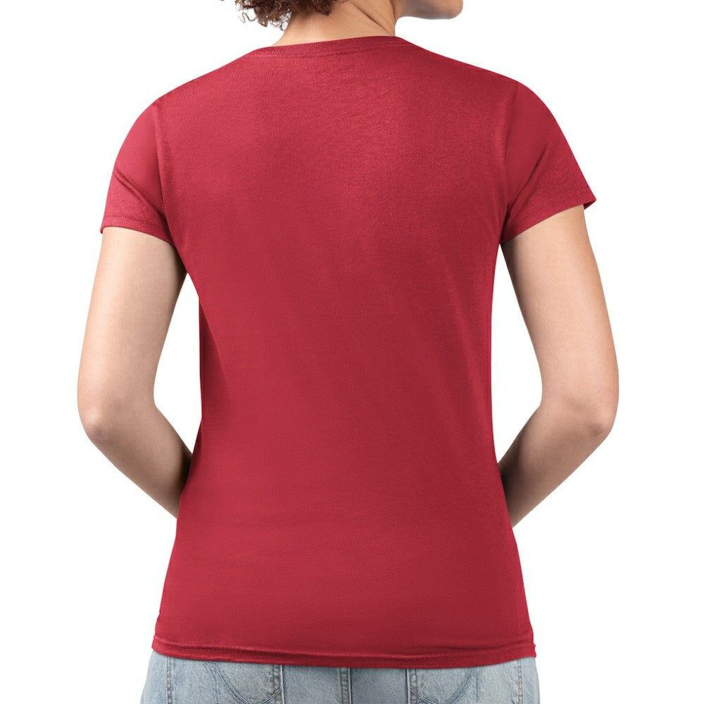 Red Chicago Cubs G-III 4Her by Carl Banks Women's Super-Slim Fit Lightweight Team Logo Graphic V-Neck T-Shirt