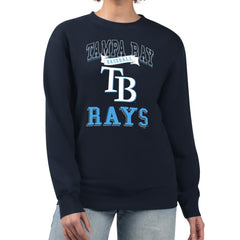 Navy Tampa Bay Rays G-III 4Her by Carl Banks Women's Team Logo Graphic Tri-Blend Fleece Pullover Sweatshirt