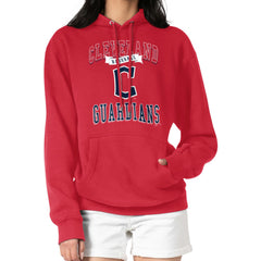 Red Cleveland Guardians G-III 4Her by Carl Banks Women's Team Logo Graphic Fleece Pullover Hoodie