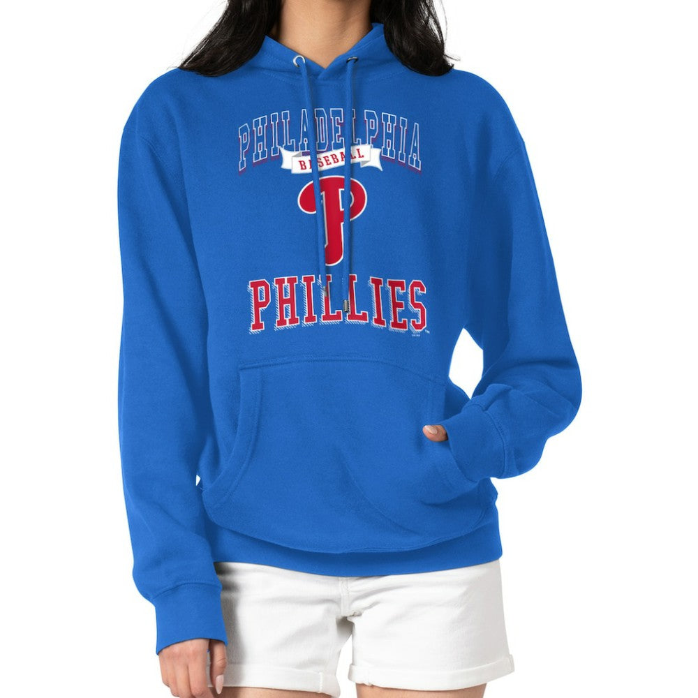 Royal Philadelphia Phillies G-III 4Her by Carl Banks Women's Team Logo Graphic Fleece Pullover Hoodie