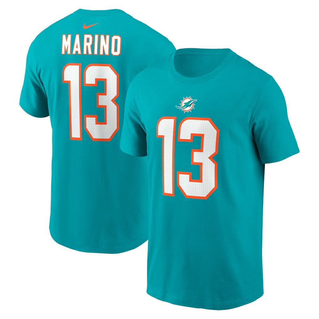 Dan Marino  Retired Player Name & Number T-Shirt - Miami Dolphins T-shirts