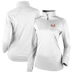 White St. Louis Cardinals Columbia Women's Cooperstown Collection Shotgun 2.0 Omni-Wick Quarter-Zip Top - White