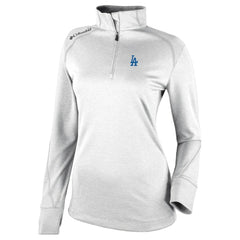 White Los Angeles Dodgers Columbia Women's Cooperstown Collection Shotgun 2.0 Omni-Wick Quarter-Zip Top - White