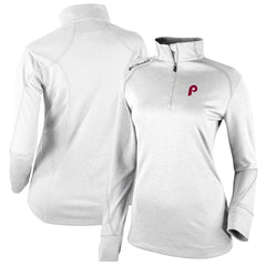White Philadelphia Phillies Columbia Women's Cooperstown Collection Shotgun 2.0 Omni-Wick Quarter-Zip Top - White