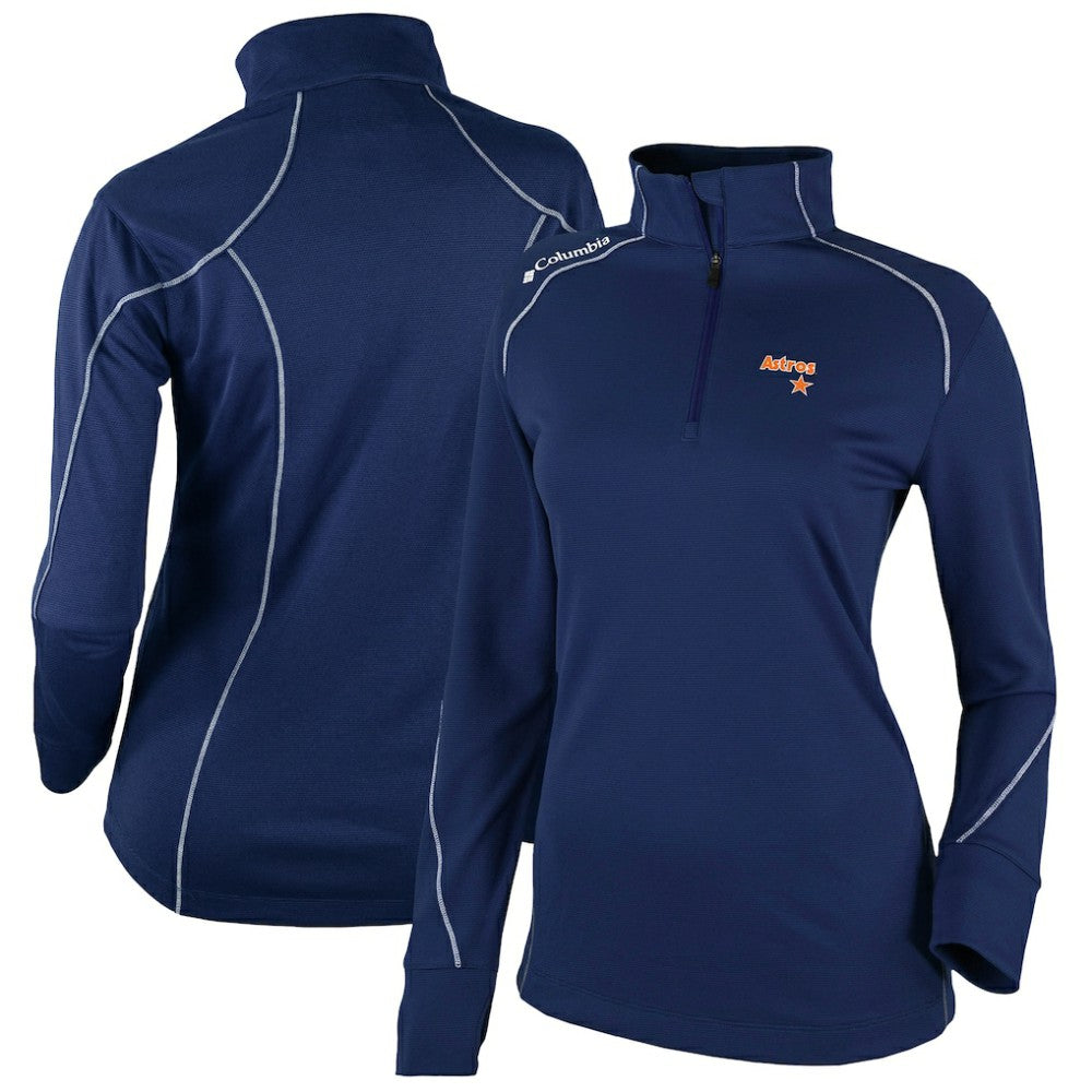 Navy Houston Astros Columbia Women's Cooperstown Collection Shotgun 2.0 Omni-Wick Quarter-Zip Top - Navy