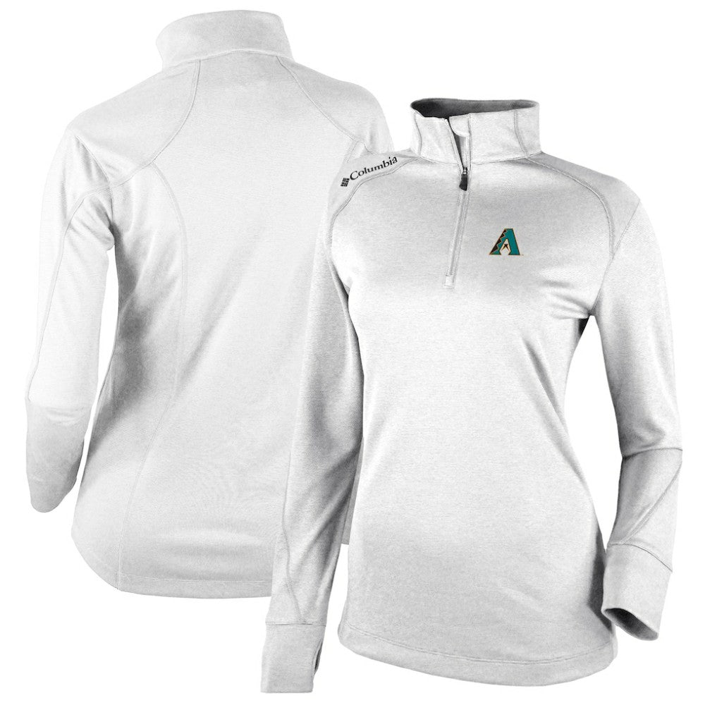 White Arizona Diamondbacks Columbia Women's Cooperstown Collection Shotgun 2.0 Omni-Wick Quarter-Zip Top - White