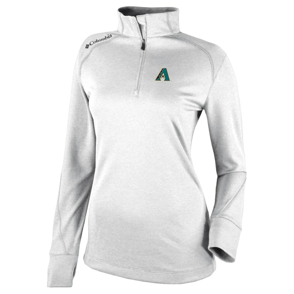 White Arizona Diamondbacks Columbia Women's Cooperstown Collection Shotgun 2.0 Omni-Wick Quarter-Zip Top - White