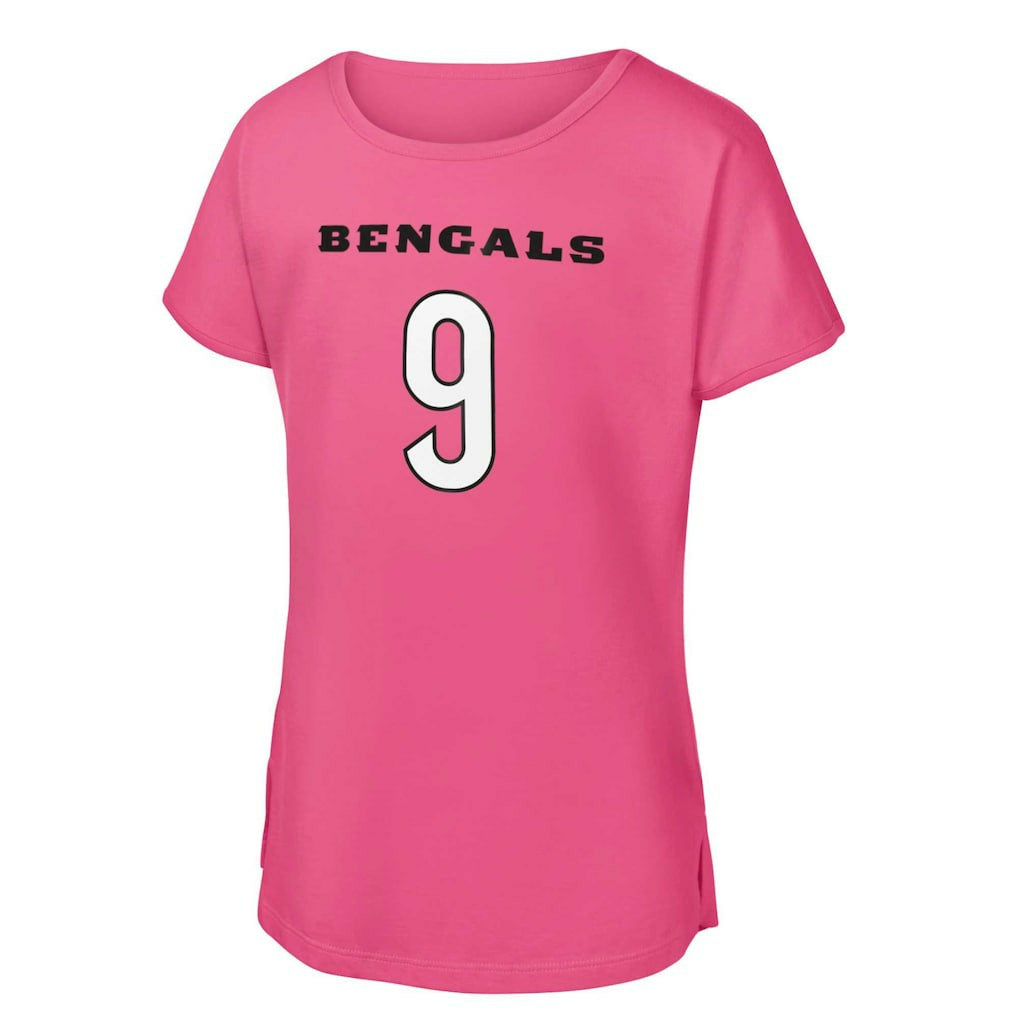 Joe Burrow  Girls Youth Player Name & Number T-Shirt - Cincinnati Bengals T-shirts
