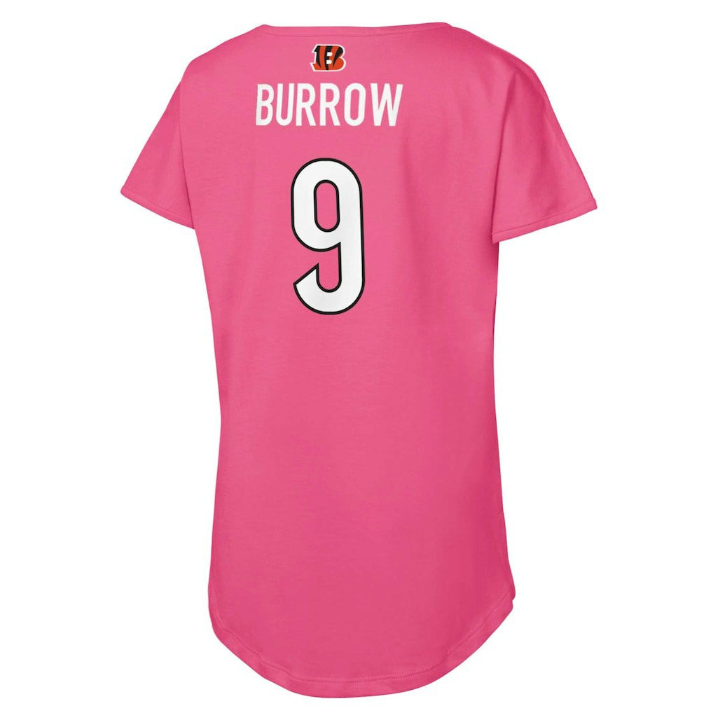 Joe Burrow  Girls Youth Player Name & Number T-Shirt - Cincinnati Bengals T-shirts