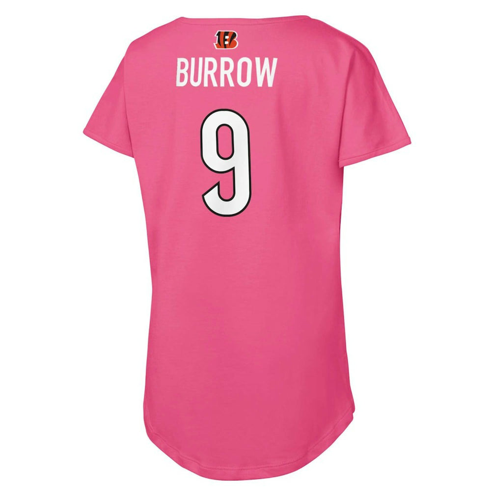 Joe Burrow  Girls Youth Player Name & Number T-Shirt - Cincinnati Bengals T-shirts