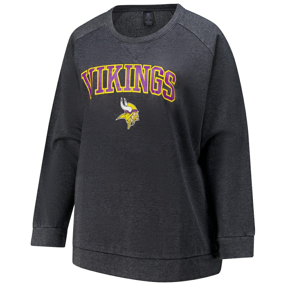 Profile Women's Plus Size Acid Wash Raglan Sweatshirt - Minnesota Vikings Sweatshirts