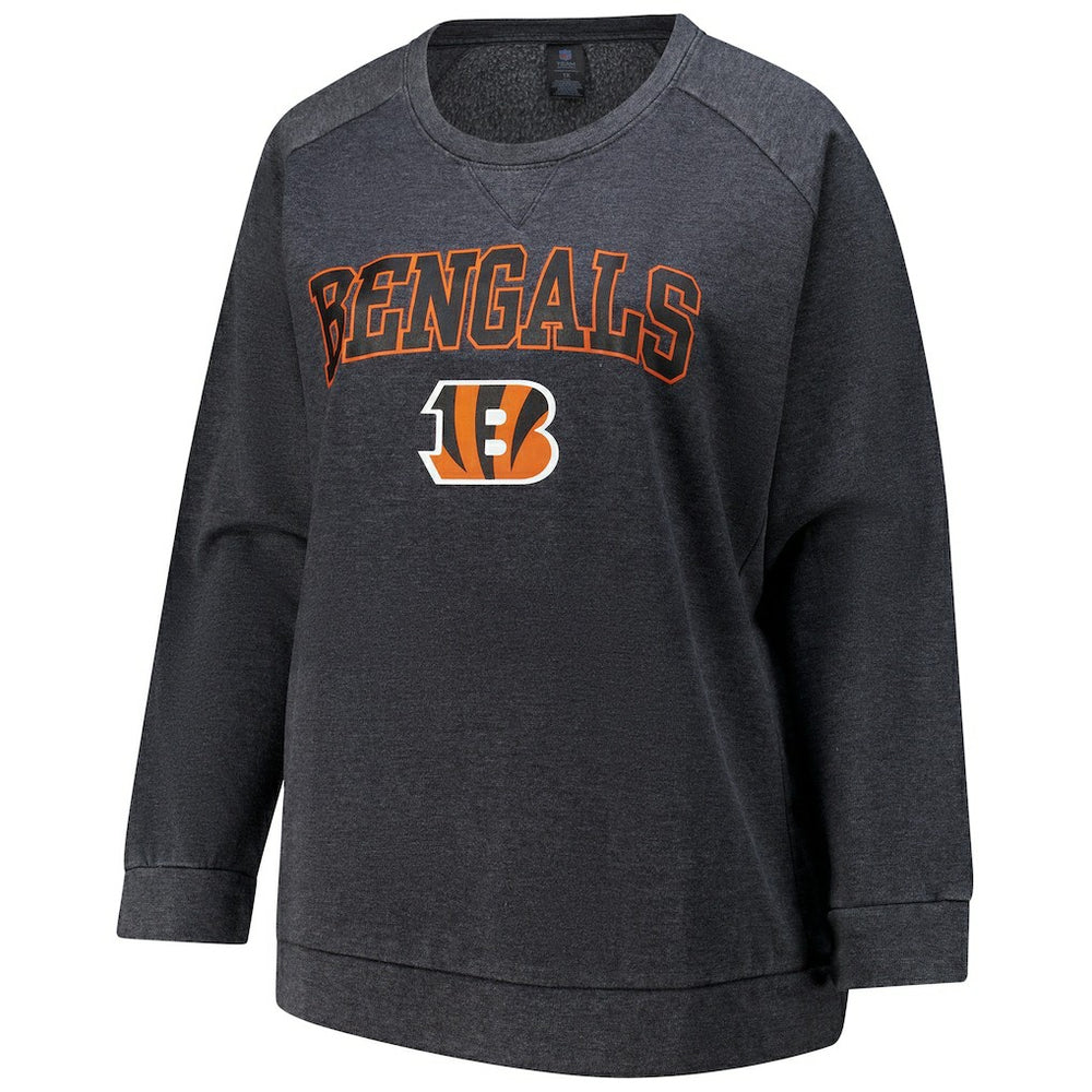 Profile Women's Plus Size Acid Wash Raglan Sweatshirt - Cincinnati Bengals Sweatshirts