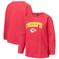 Profile Women's Plus Size Acid Wash Raglan Sweatshirt - Kansas City Chiefs Sweatshirts