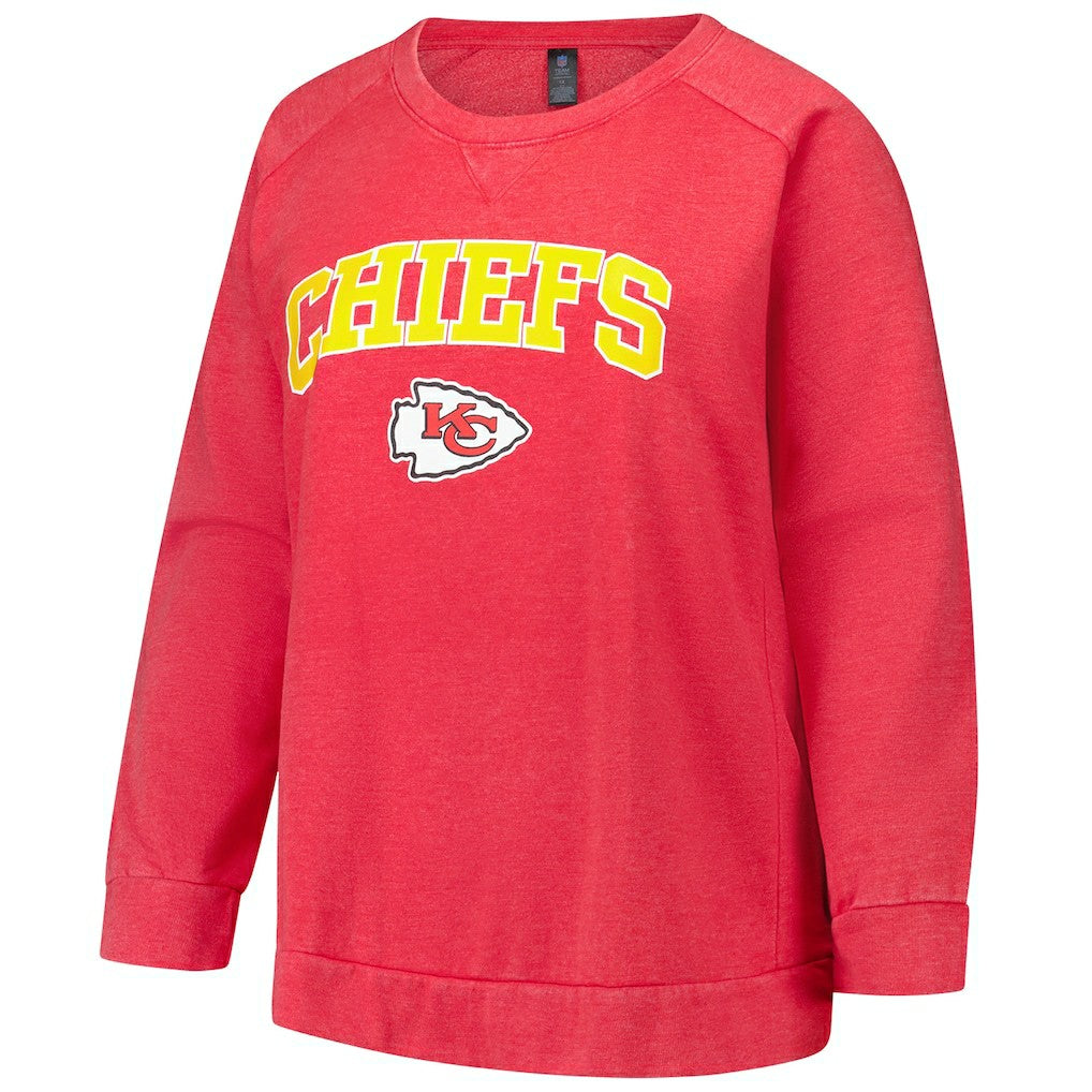 Profile Women's Plus Size Acid Wash Raglan Sweatshirt - Kansas City Chiefs Sweatshirts