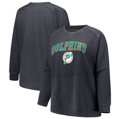 Profile Women's Plus Size Acid Wash Raglan Sweatshirt - Miami Dolphins Sweatshirts