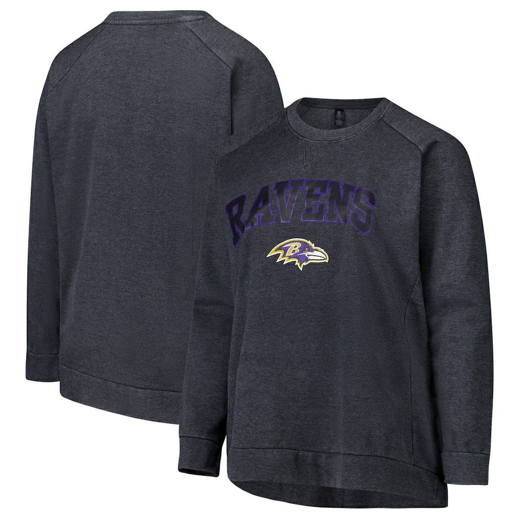 Profile Women's Plus Size Acid Wash Raglan Sweatshirt - Baltimore Ravens Sweatshirts