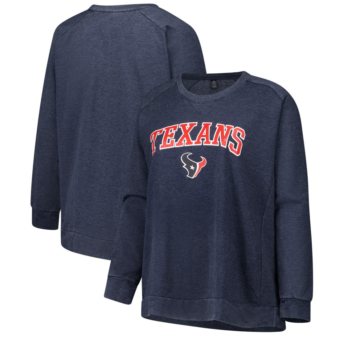 Profile Women's Plus Size Acid Wash Raglan Sweatshirt - Houston Texans Sweatshirts