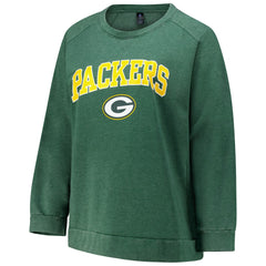 Profile Women's Plus Size Acid Wash Raglan Sweatshirt - Green Bay Packers Sweatshirts