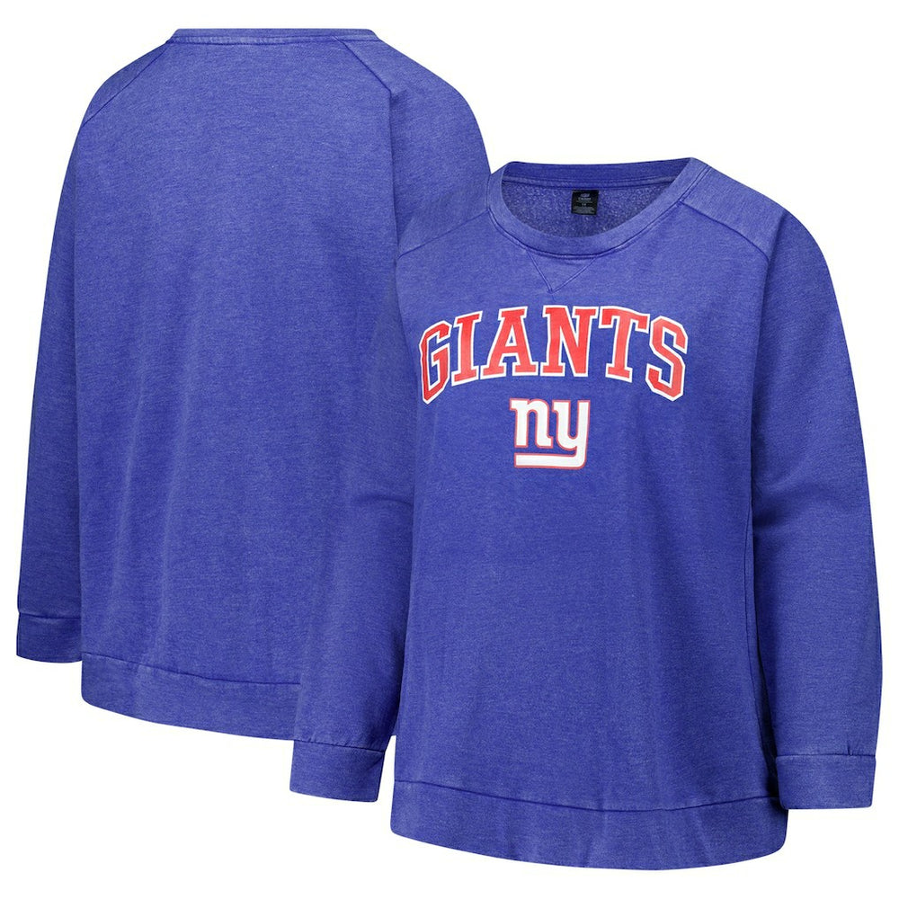 Profile Women's Plus Size Acid Wash Raglan Sweatshirt - New York Giants Sweatshirts