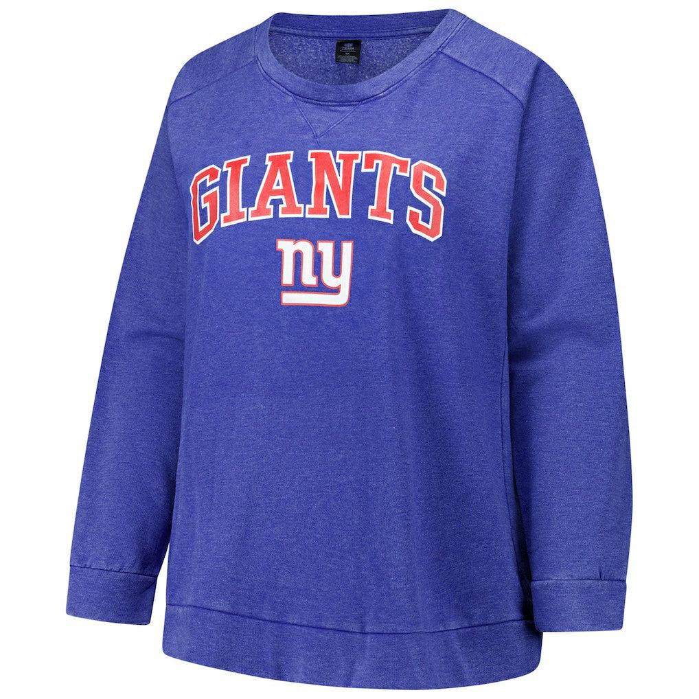 Profile Women's Plus Size Acid Wash Raglan Sweatshirt - New York Giants Sweatshirts