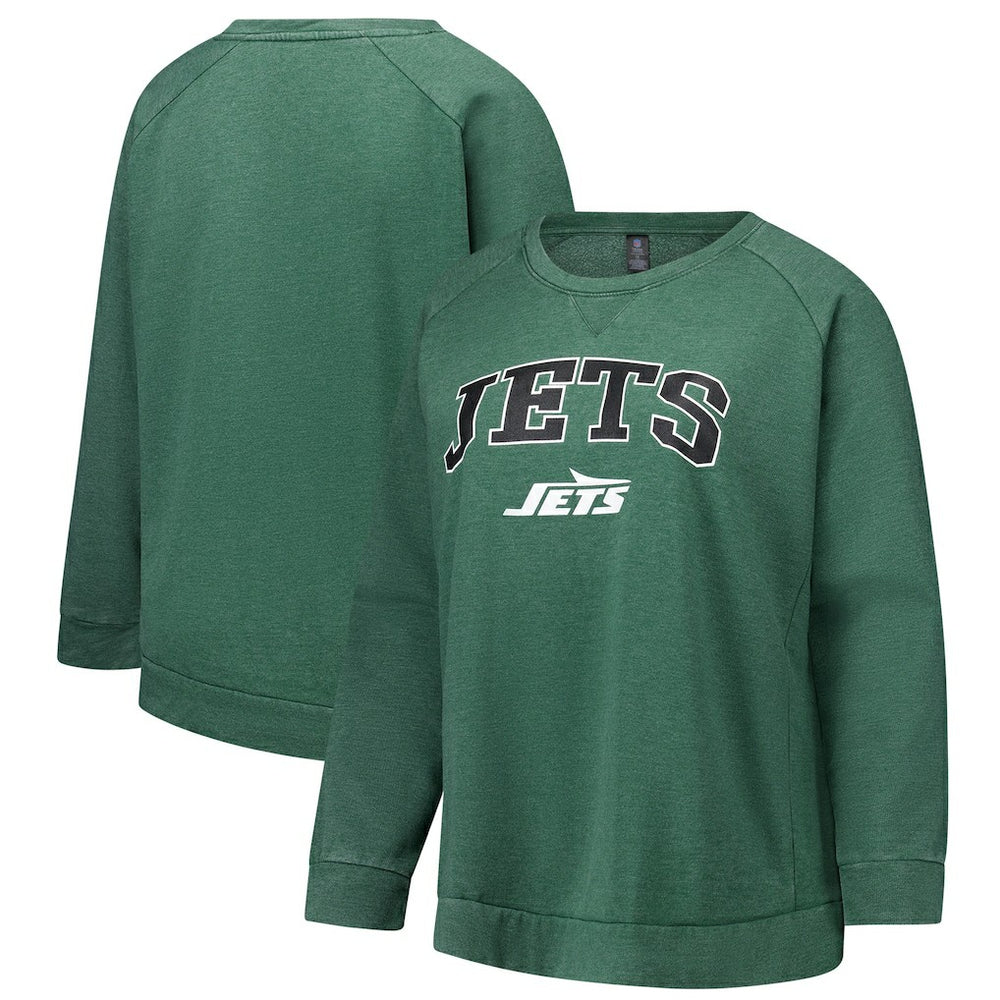 Profile Women's Plus Size Acid Wash Raglan Sweatshirt - New York Jets Sweatshirts