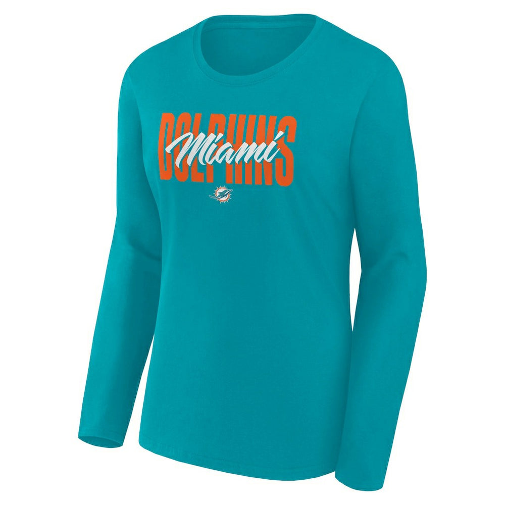 Women's Long Sleeve Scoop Neck T-Shirt - Miami Dolphins T-shirts
