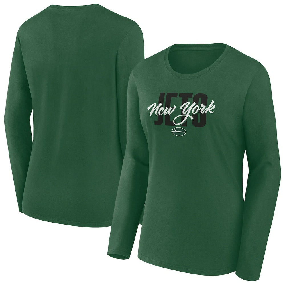 Women's Long Sleeve Scoop Neck T-Shirt - New York Jets T-shirts
