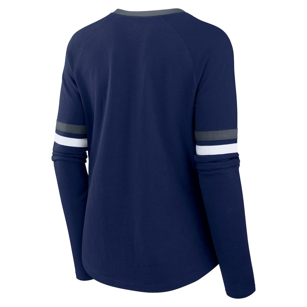 Women's Plus Size Won & Done Lace-Up V-Neck Long Sleeve T-Shirt - Dallas Cowboys T-shirts