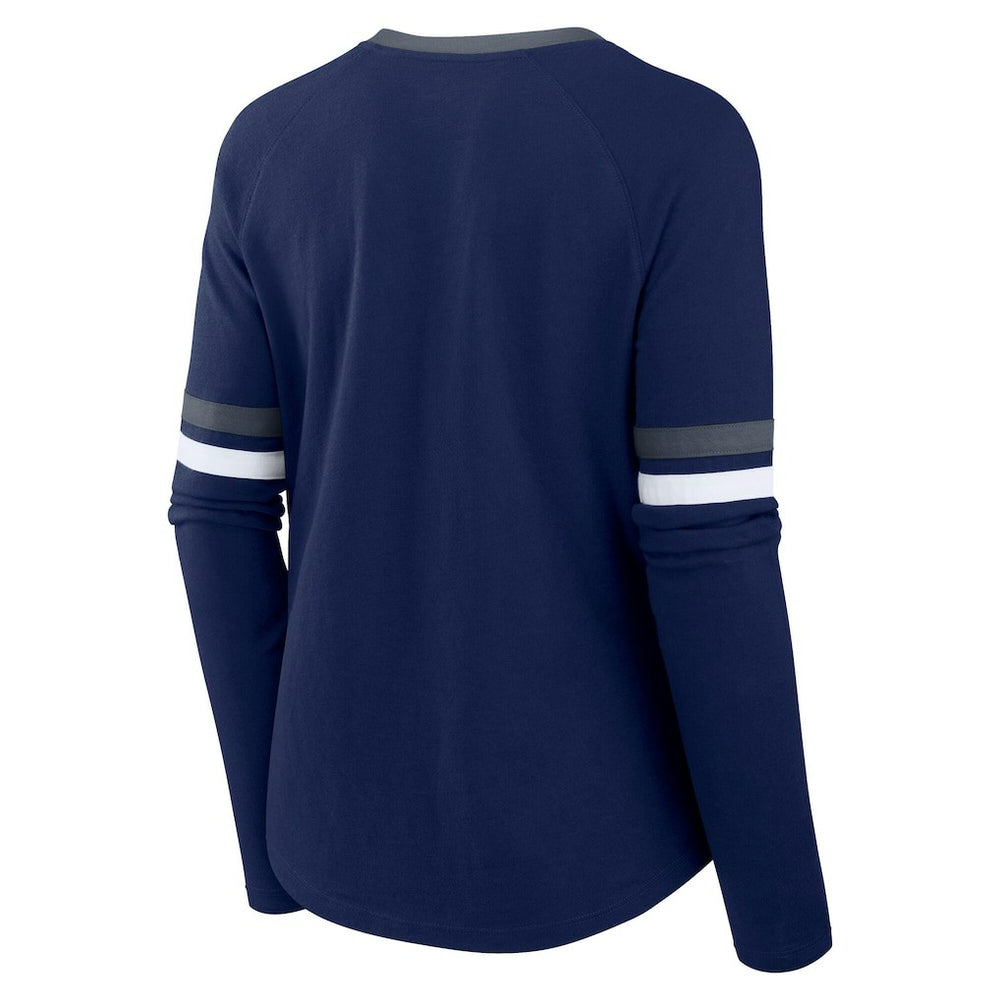 Women's Plus Size Won & Done Lace-Up V-Neck Long Sleeve T-Shirt - Dallas Cowboys T-shirts