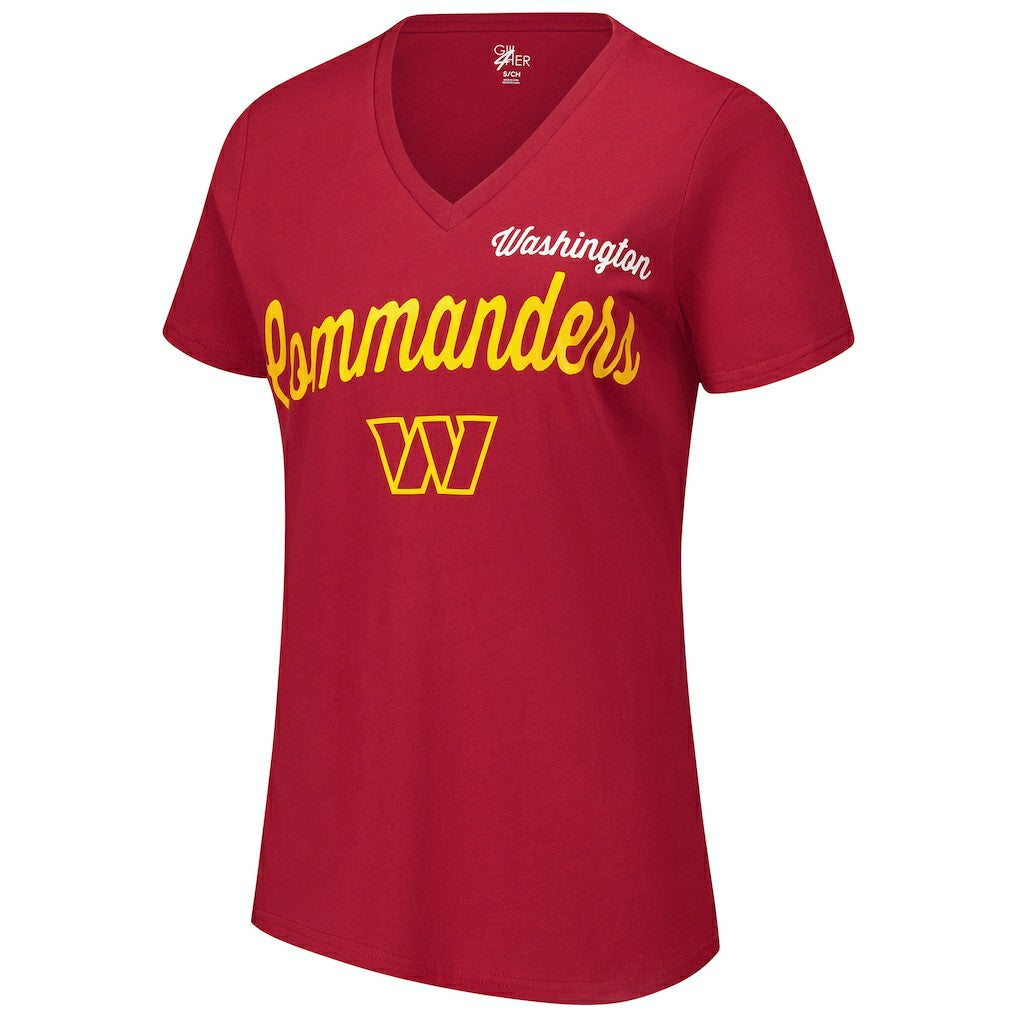 G-III 4Her by Carl Banks Women's Post Season V-Neck T-Shirt - Washington Commanders T-shirts