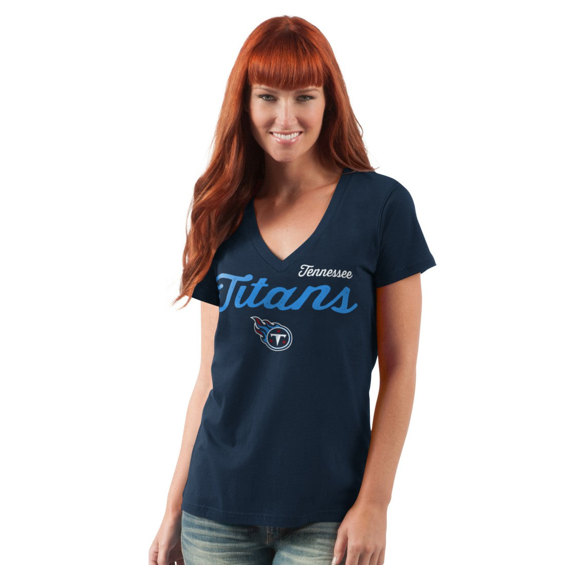 G-III 4Her by Carl Banks Women's Post Season V-Neck T-Shirt - Tennessee Titans T-shirts