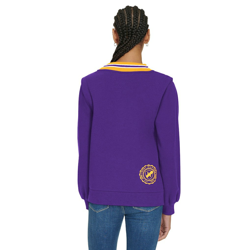 Tommy Hilfiger Women's Alice V-Neck Pullover Sweatshirt - Minnesota Vikings Pullover