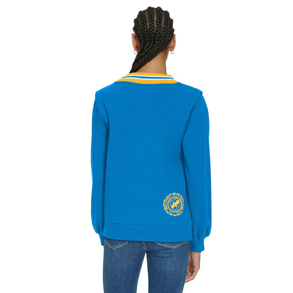 Tommy Hilfiger Women's Alice V-Neck Pullover Sweatshirt - Los Angeles Chargers Pullover