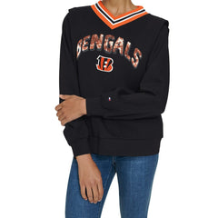 Tommy Hilfiger Women's Alice V-Neck Pullover Sweatshirt - Cincinnati Bengals Pullover