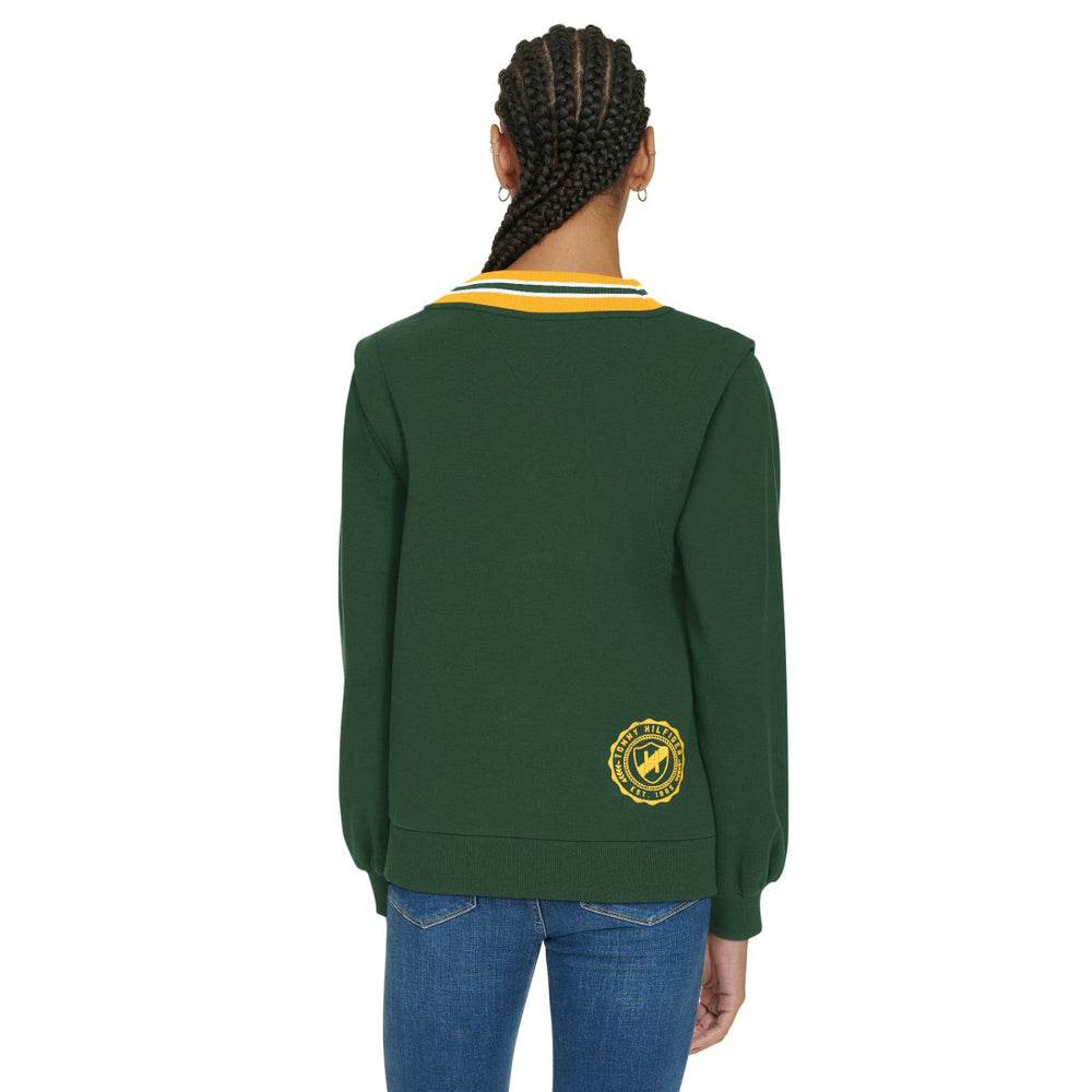Tommy Hilfiger Women's Alice V-Neck Pullover Sweatshirt - Green Bay Packers Pullover