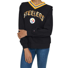 Tommy Hilfiger Women's Alice V-Neck Pullover Sweatshirt - Pittsburgh Steelers Pullover