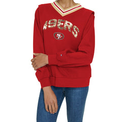 Tommy Hilfiger Women's Alice V-Neck Pullover Sweatshirt - San Francisco 49ers Pullover