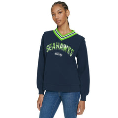 Tommy Hilfiger Women's Alice V-Neck Pullover Sweatshirt - Seattle Seahawks Pullover