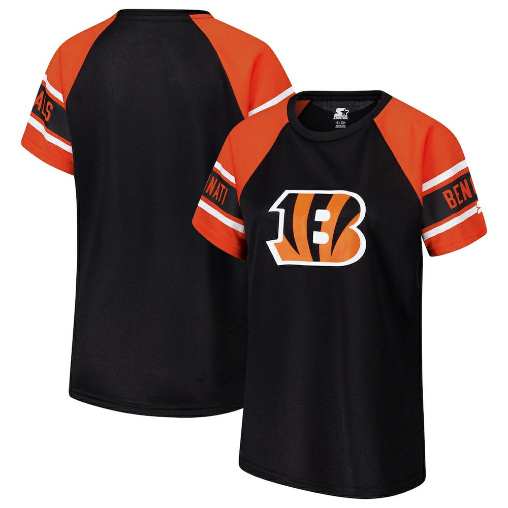 Starter Women's 1st Rounder Color Block Raglan Top - Cincinnati Bengals Tops
